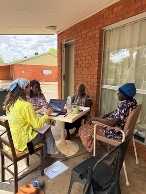 Dr Myfany Turpin Maureen O Keeffe Nampijinpa Valerie Nelson Nakamarra and Violet Downs Nampijinpa